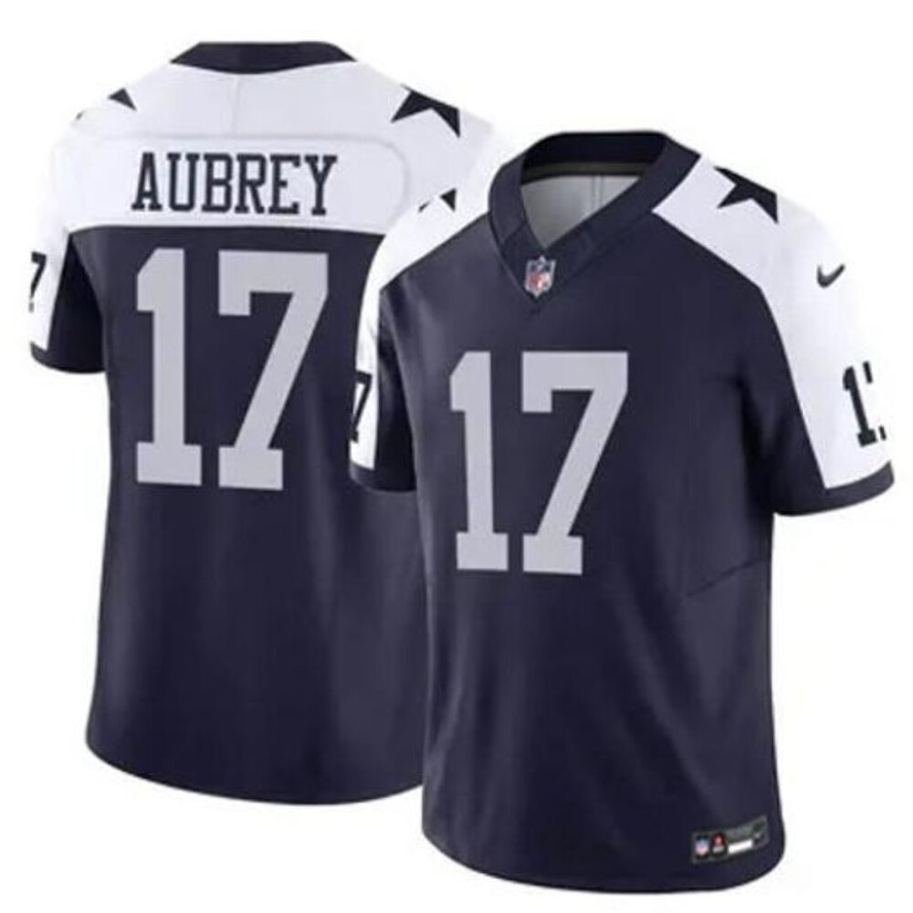 Mens Youths 17 Brandon Aubrey Vapor Stitched Jersey Navy Blue